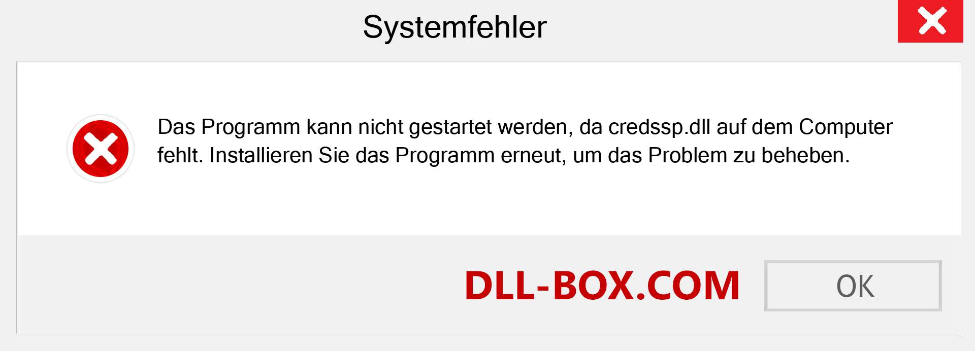 credssp.dll-Datei fehlt?. Download für Windows 7, 8, 10 - Fix credssp dll Missing Error unter Windows, Fotos, Bildern