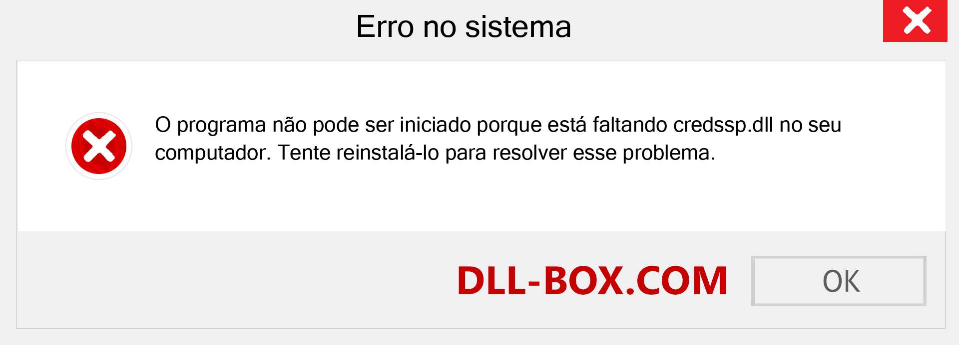 Arquivo credssp.dll ausente ?. Download para Windows 7, 8, 10 - Correção de erro ausente credssp dll no Windows, fotos, imagens